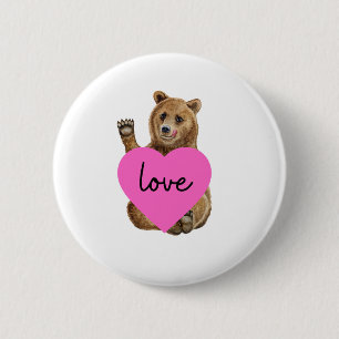 Macaron Rond 5 Cm Bouton d'amour de l'ours