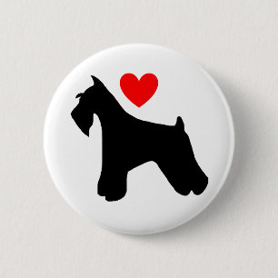 Macaron Rond 5 Cm Bouton d'amour de Schnauzer
