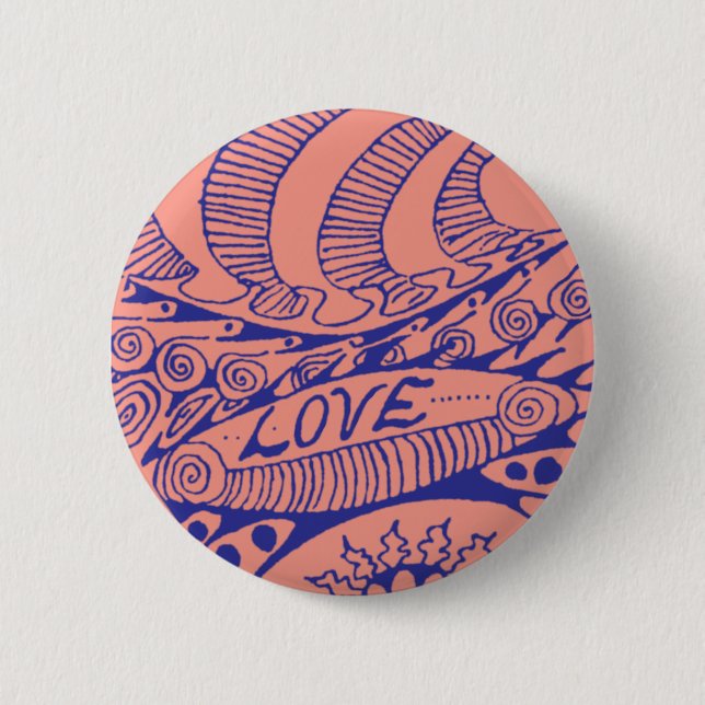 Macaron Rond 5 Cm Bouton d'amour des années 60 (Devant)