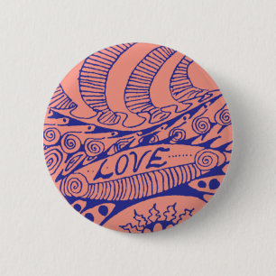 Macaron Rond 5 Cm Bouton d'amour des années 60