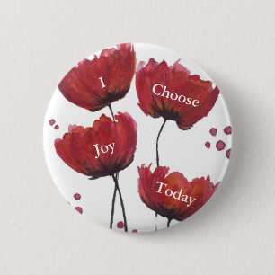 Macaron Rond 5 Cm Bouton d'amour du pavot