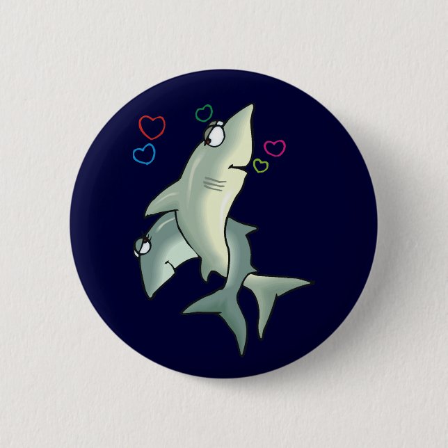 Macaron Rond 5 Cm Bouton d'amour du requin (Devant)
