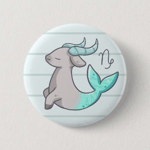 Macaron Rond 5 Cm Bouton d'animal de zodiaque de Capricorne