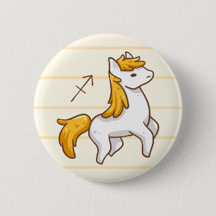 Macaron Rond 5 Cm Bouton d'animal de zodiaque de Sagittaire