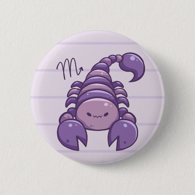 Macaron Rond 5 Cm Bouton d'animal de zodiaque de Scorpion (Devant)