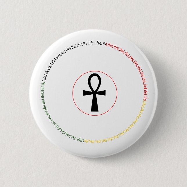 Macaron Rond 5 Cm Bouton d'Ankh (Devant)