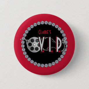 Macaron Rond 5 Cm Bouton d'anniversaire de Hollywood VIP