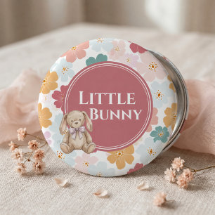 Macaron Rond 5 Cm Bouton d'anniversaire de lapin Fête de lapin migno