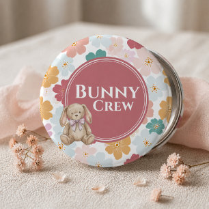 Macaron Rond 5 Cm Bouton d'anniversaire de lapin Fête de lapin migno