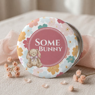 Macaron Rond 5 Cm Bouton d'anniversaire de lapin Fête de lapin migno