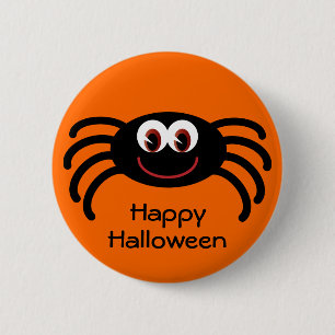 Macaron Rond 5 Cm Bouton d'araignée d'Halloween orange mignon