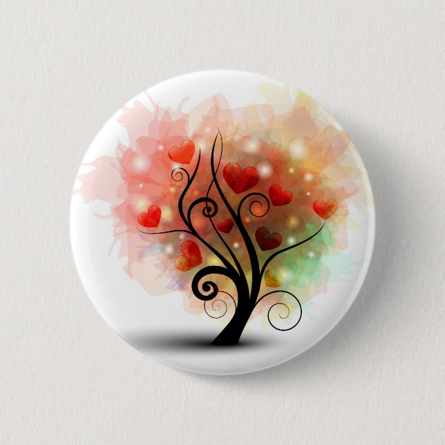 Macaron Rond 5 Cm Bouton d'arbre de coeur (Devant)