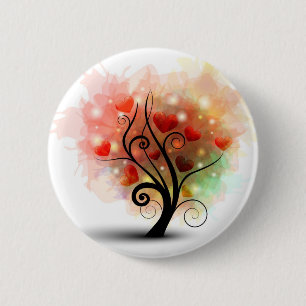 Macaron Rond 5 Cm Bouton d'arbre de coeur