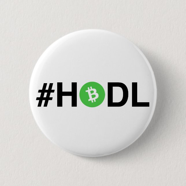 Macaron Rond 5 Cm Bouton d'argent liquide de Bitcoin de #HODL (Devant)