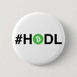 Macaron Rond 5 Cm Bouton d'argent liquide de Bitcoin de #HODL