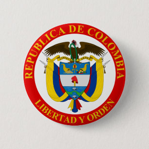 Macaron Rond 5 Cm Bouton d'armoiries colombienne