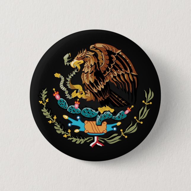 Macaron Rond 5 Cm Bouton d'armoiries mexicaines (Devant)