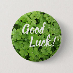 Macaron Rond 5 Cm Bouton d'arrêt de la chance shamrock