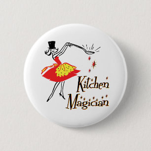 Macaron Rond 5 Cm Bouton d'art de la Cuisine rétro du magicien de cu