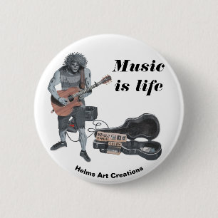 Macaron Rond 5 Cm Bouton d'art de l'Imaginaire de musique acoustique