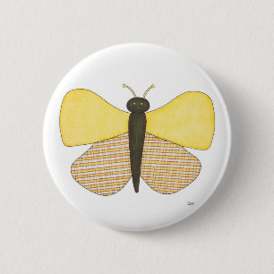 Macaron Rond 5 Cm Bouton d'art en brique de papillon gai-Erin