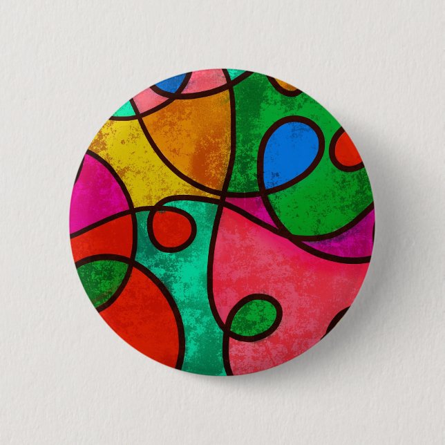 Macaron Rond 5 Cm Bouton d'art multiculturel africain tribal ethniqu (Devant)