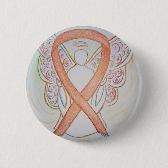 Macaron Rond 5 Cm Bouton d'art personnalisé Angel de ruban de sensib (Devant)