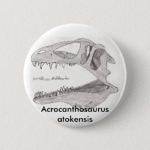 Macaron Rond 5 Cm Bouton d'atokensis d'Acrocanthosaurus