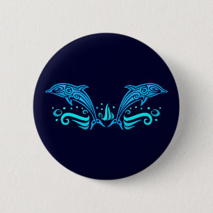 Macaron Rond 5 Cm Bouton Dauphins tribaux