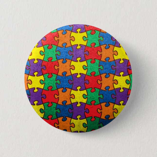 Macaron Rond 5 Cm Bouton d'autisme (Devant)
