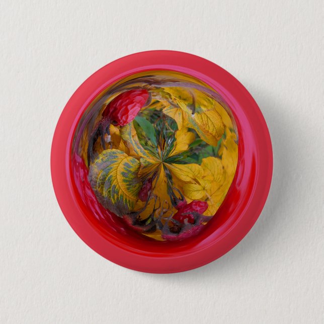 Macaron Rond 5 Cm Bouton d'automne (Devant)