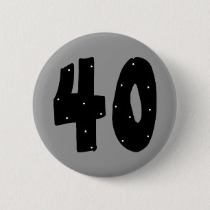 Macaron Rond 5 Cm bouton de 40 anniversaires