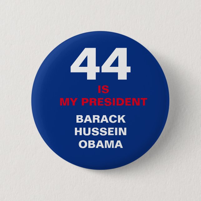 Macaron Rond 5 Cm Bouton de 44 Obama (Devant)