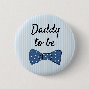Macaron Rond 5 Cm Bouton de Baby shower de Cravate bleu pour être Bo