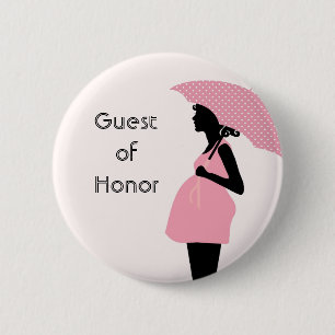 Macaron Rond 5 Cm Bouton de baby shower de "invite de honneur"