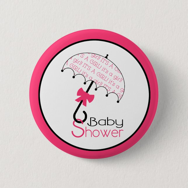 Macaron Rond 5 Cm Bouton de baby shower de roses indien - parapluie (Devant)