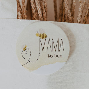 Macaron Rond 5 Cm Bouton de Baby shower doux Bumblebee Mama to Bee