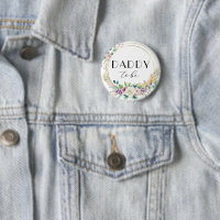Bouton de Baby shower floral personnalisé - DADDY 