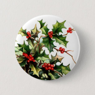 Macaron Rond 5 Cm Bouton de baie de houx