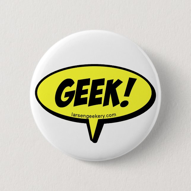 Macaron Rond 5 Cm Bouton de ballon de mot de geek (Devant)