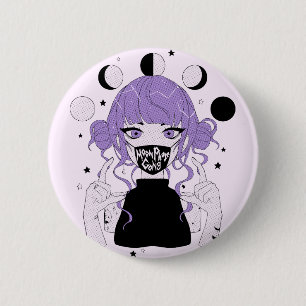Macaron Rond 5 Cm Bouton de BANDE de PHASE de LUNE