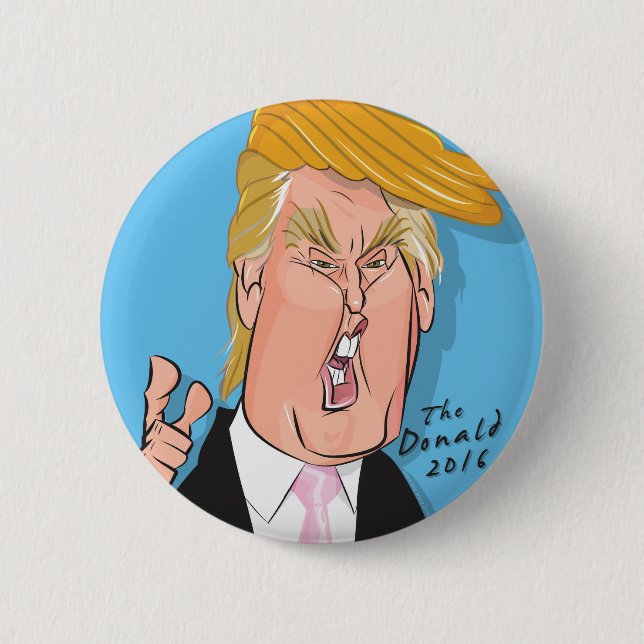 Macaron Rond 5 Cm Bouton de bande dessinée de Donald Trump (Devant)