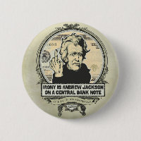 Bouton de banque centrale d'Andrew Jackson