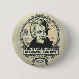 Macaron Rond 5 Cm Bouton de banque centrale d'Andrew Jackson