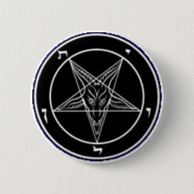 Macaron Rond 5 Cm Bouton de Baphomet (Devant)