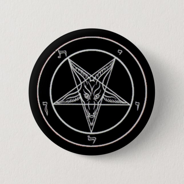 Macaron Rond 5 Cm Bouton de Baphomet (Devant)