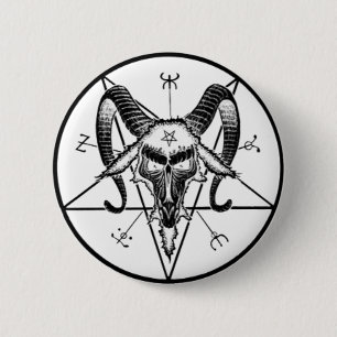 Macaron Rond 5 Cm Bouton de Baphomet/Pin