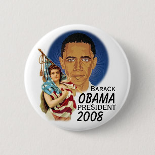 Macaron Rond 5 Cm Bouton de Barack Obama