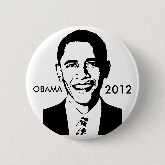 Macaron Rond 5 Cm Bouton de Barack Obama 2012 (Devant)