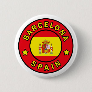 Macaron Rond 5 Cm Bouton de Barcelone Espagne